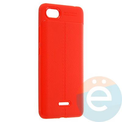 Накладка силиконовая 360 с кожаными вставками на Xiaomi Redmi 6A красная - фото 22290