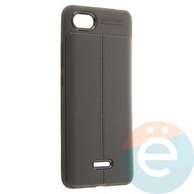 Накладка силиконовая 360 с кожаными вставками на Xiaomi Redmi 6A серая - фото 22299