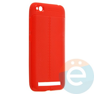 Накладка силиконовая 360 с кожаными вставками на Xiaomi Redmi 5A красная - фото 22302