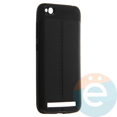 Накладка силиконовая 360 с кожаными вставками на Xiaomi Redmi 5A черная - фото 22305