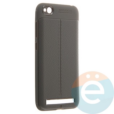 Накладка силиконовая 360 с кожаными вставками на Xiaomi Redmi 5A серая - фото 22311