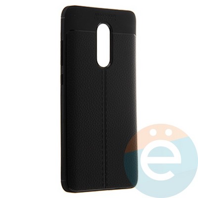 Накладка силиконовая 360 с кожаными вставками на Xiaomi Redmi Note 4X черная - фото 22314