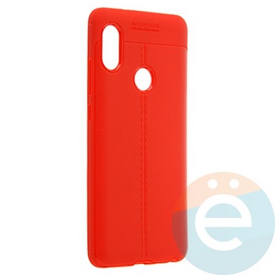 Накладка силиконовая 360 с кожаными вставками на Xiaomi Redmi Note 5 Pro красная - фото 22320