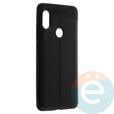 Накладка силиконовая 360 с кожаными вставками на Xiaomi Redmi Note 5 Pro черная - фото 22323