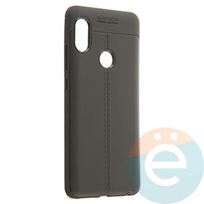 Накладка силиконовая 360 с кожаными вставками на Xiaomi Redmi Note 5 Pro серая - фото 22326