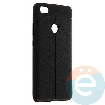 Накладка силиконовая 360 с кожаными вставками на Xiaomi Redmi Note 5A черная - фото 22332