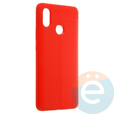 Накладка силиконовая 360 с кожаными вставками на Xiaomi Mi Max3 красная - фото 22359