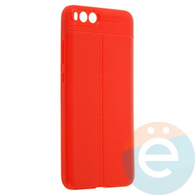 Накладка силиконовая 360 с кожаными вставками на Xiaomi Mi Note3 красная - фото 22365