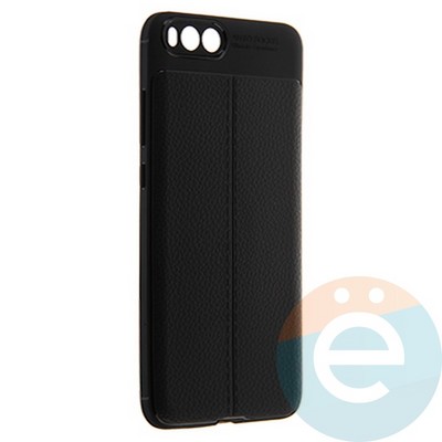 Накладка силиконовая 360 с кожаными вставками на Xiaomi Mi Note3 черная - фото 22368