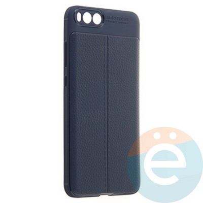 Накладка силиконовая 360 с кожаными вставками на Xiaomi Mi Note3 синяя - фото 22371