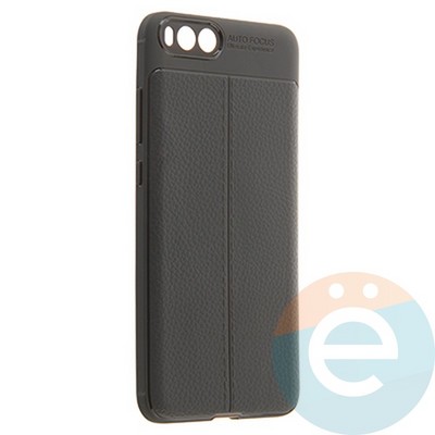 Накладка силиконовая 360 с кожаными вставками на Xiaomi Mi Note3 серая - фото 22374