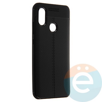 Накладка силиконовая 360 с кожаными вставками на Xiaomi Mi 8 черная - фото 22404