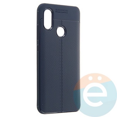 Накладка силиконовая 360 с кожаными вставками на Xiaomi Mi 8 синяя - фото 22407