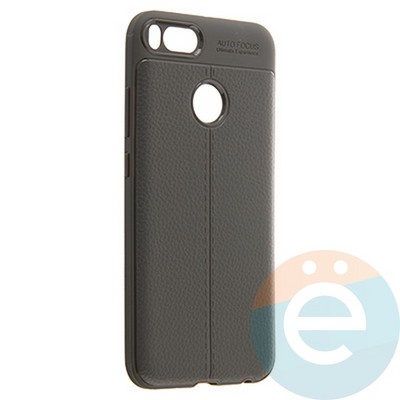 Накладка силиконовая 360 с кожаными вставками на Xiaomi Mi 5X/A1 серая - фото 22419