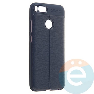 Накладка силиконовая 360 с кожаными вставками на Xiaomi Mi 5X/A1 синяя - фото 22422