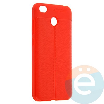 Накладка силиконовая 360 с кожаными вставками на Xiaomi Redmi 4X красная - фото 22425