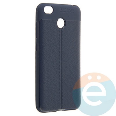 Накладка силиконовая 360 с кожаными вставками на Xiaomi Redmi 4X синяя - фото 22431