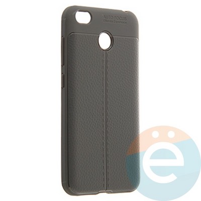 Накладка силиконовая 360 с кожаными вставками на Xiaomi Redmi 4X серая - фото 22434