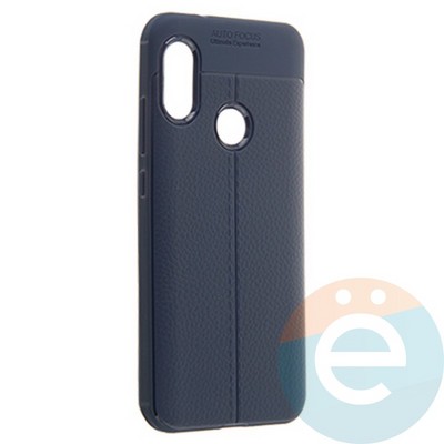 Накладка силиконовая 360 с кожаными вставками на Xiaomi Mi A2 Lite синяя - фото 22443