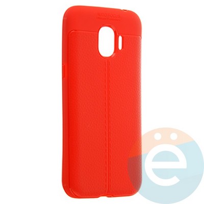 Накладка силиконовая 360 с кожаными вставками на Samsung Galaxy J2 2018 красная - фото 22446