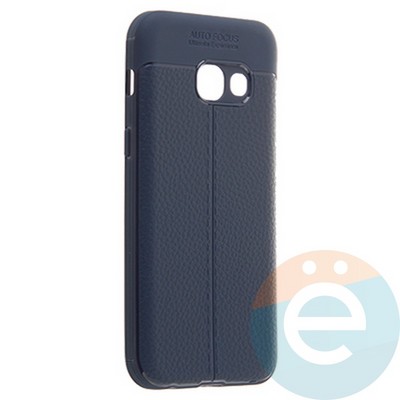 Накладка силиконовая 360 с кожаными вставками на Samsung Galaxy A3 2017 синяя - фото 22458