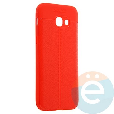 Накладка силиконовая 360 с кожаными вставками на Samsung Galaxy A5 2017 красная - фото 22464