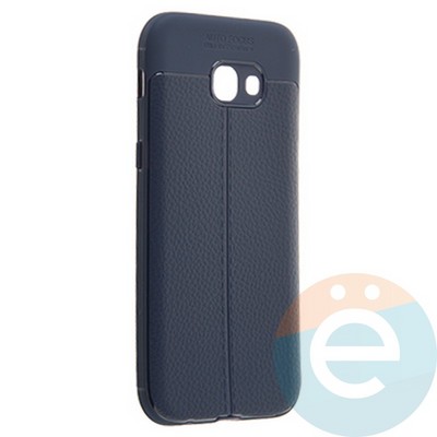 Накладка силиконовая 360 с кожаными вставками на Samsung Galaxy A5 2017 синяя - фото 22467