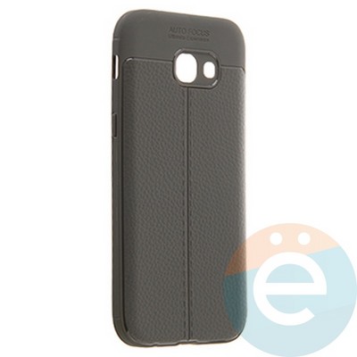 Накладка силиконовая 360 с кожаными вставками на Samsung Galaxy A5 2017 серая - фото 22470