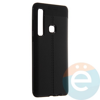 Накладка силиконовая 360 с кожаными вставками на Samsung Galaxy A9 2018 черная - фото 22488