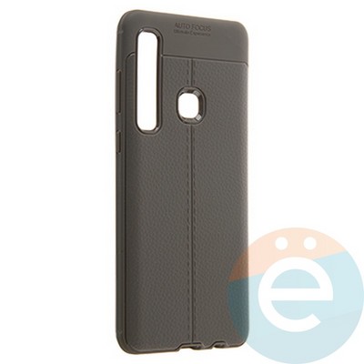 Накладка силиконовая 360 с кожаными вставками на Samsung Galaxy A9 2018 серая - фото 22494