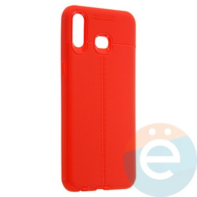 Накладка силиконовая 360 с кожаными вставками на Samsung Galaxy A6S 2018 красная - фото 22497