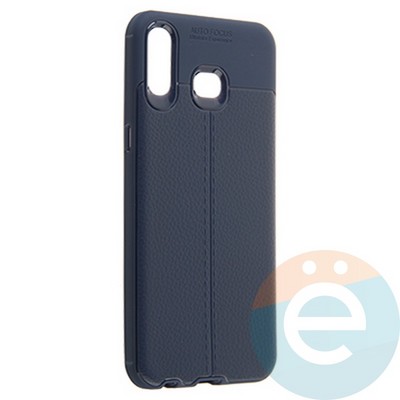 Накладка силиконовая 360 с кожаными вставками на Samsung Galaxy A6S 2018 синяя - фото 22503