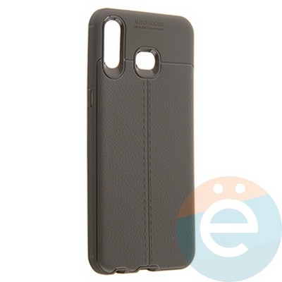 Накладка силиконовая 360 с кожаными вставками на Samsung Galaxy A6S 2018 серая - фото 22506