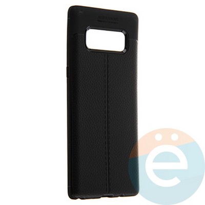 Накладка силиконовая 360 с кожаными вставками на Samsung Galaxy Note 8 черная - фото 22512