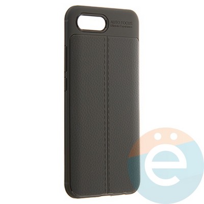 Накладка силиконовая 360 с кожаными вставками на Huawei Honor 10 серая - фото 22543