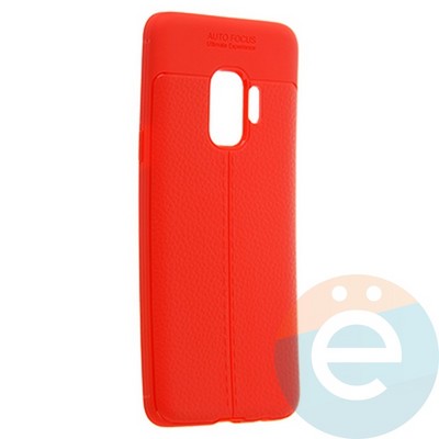 Накладка силиконовая 360 с кожаными вставками на Samsung Galaxy S9 красная - фото 22564