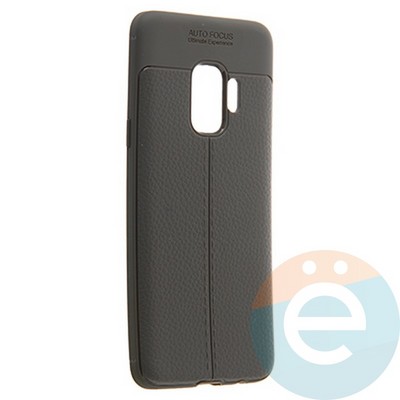 Накладка силиконовая 360 с кожаными вставками на Samsung Galaxy S9 серая - фото 22570