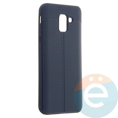 Накладка силиконовая 360 с кожаными вставками на Samsung Galaxy J6 2018 синяя - фото 22576