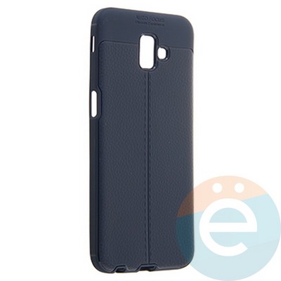 Накладка силиконовая 360 с кожаными вставками на Samsung Galaxy J6 Plus 2018 синяя - фото 22585