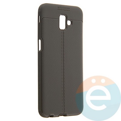 Накладка силиконовая 360 с кожаными вставками на Samsung Galaxy J6 Plus 2018 серая - фото 22588