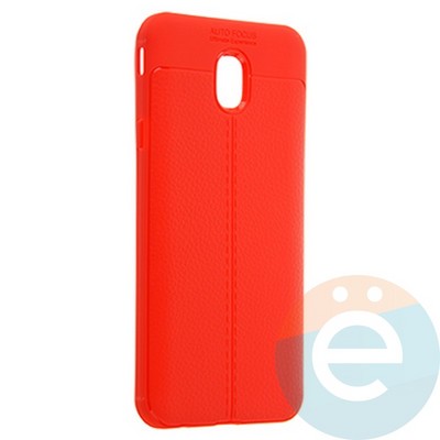 Накладка силиконовая 360 с кожаными вставками на Samsung Galaxy J7 2018 красная - фото 22603