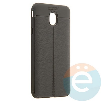 Накладка силиконовая 360 с кожаными вставками на Samsung Galaxy J7 2018 серая - фото 22612