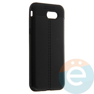 Накладка силиконовая 360 с кожаными вставками на Samsung Galaxy J3 2018 черная - фото 22618