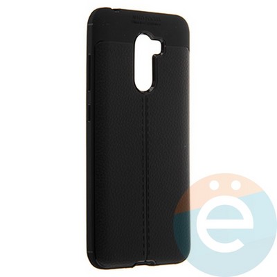 Накладка силиконовая 360 с кожаными вставками на Pocophone F1 черная - фото 22627