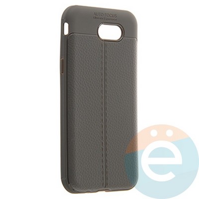 Накладка силиконовая 360 с кожаными вставками на Samsung Galaxy J3 2018 серая - фото 22630