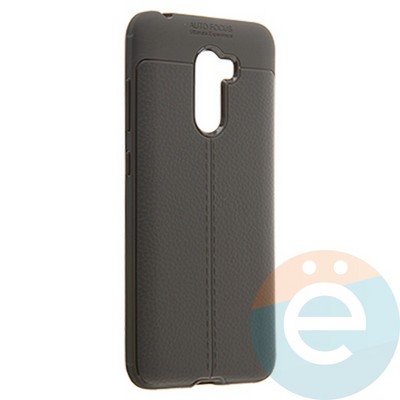 Накладка силиконовая 360 с кожаными вставками на Pocophone F1 серая - фото 22636