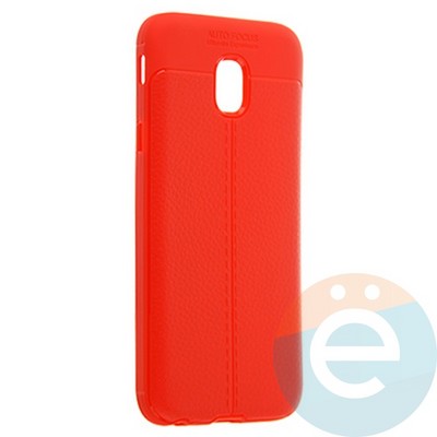 Накладка силиконовая 360 с кожаными вставками на Samsung Galaxy J3 2017 красная - фото 22651