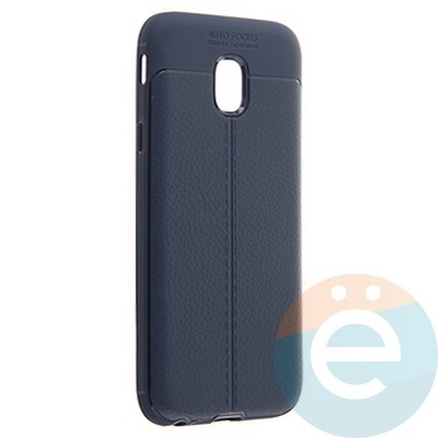 Накладка силиконовая 360 с кожаными вставками на Samsung Galaxy J3 2017 синяя - фото 22657