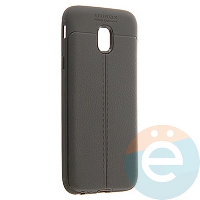 Накладка силиконовая 360 с кожаными вставками на Samsung Galaxy J3 2017 серая - фото 22660