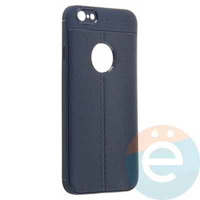 Накладка силиконовая 360 с кожаными вставками на Iphone 6/6S синяя - фото 22669